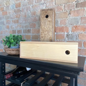 Handmade Wooden Wine Box – Perfect for Gifting Natural Wood Wine Box with Slide Top – Elegant Gift Packaging Wooden Wine Storage Box