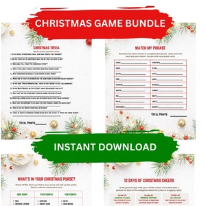 Christmas Game Bundle | Christmas Printable Games | Christmas Trivia | Fun Holiday Games | Christmas Party Games