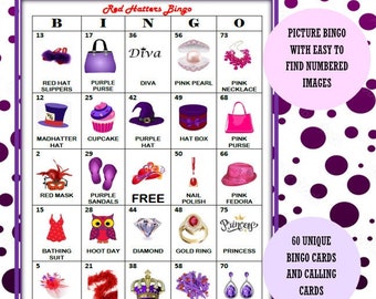 Carte Bingo Red Hatters - 60 carte