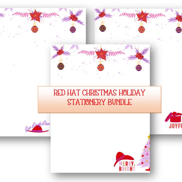 Red Hat Christmas Stationery Bundle