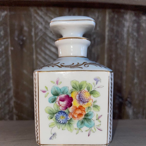 Parisienne Hand Painted Ceramic Perfume Bottle