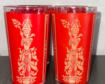 1960’s Culver “Thai Goddess” Tumblers - set of 8