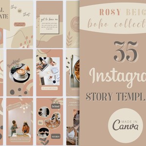 35 Boho, Neutral Instagram Story Templates | Instagram Story Template | Instagram Stories | Instagram Story | Branding Kit | Canva quotes