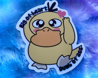 Silly Psyduck Sticker - Waterproof Satin Finish