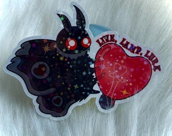 Mothman Live, Lamp, Lurk Cute Cryptid Sticker
