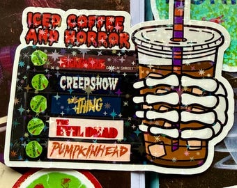 Iced Coffee and Horror Sticker