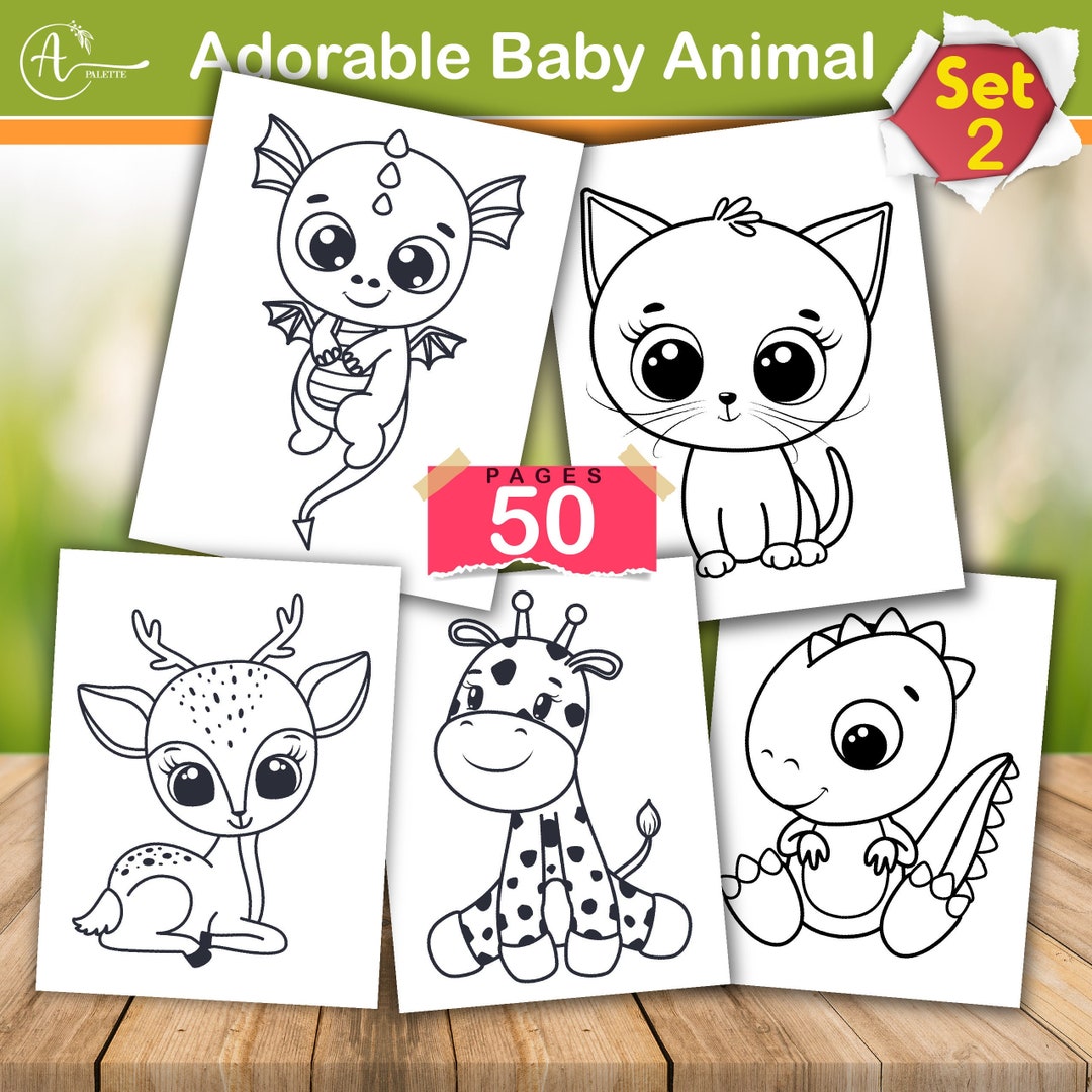 Coloring Pages Baby Animals Coloring Sheets Bundle of Joy - Etsy