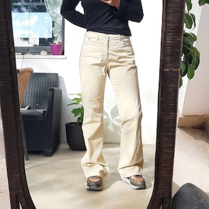 Escada Sport Y2K Cream Baggy Flared Trousers, Pants S - 36 (see measures)