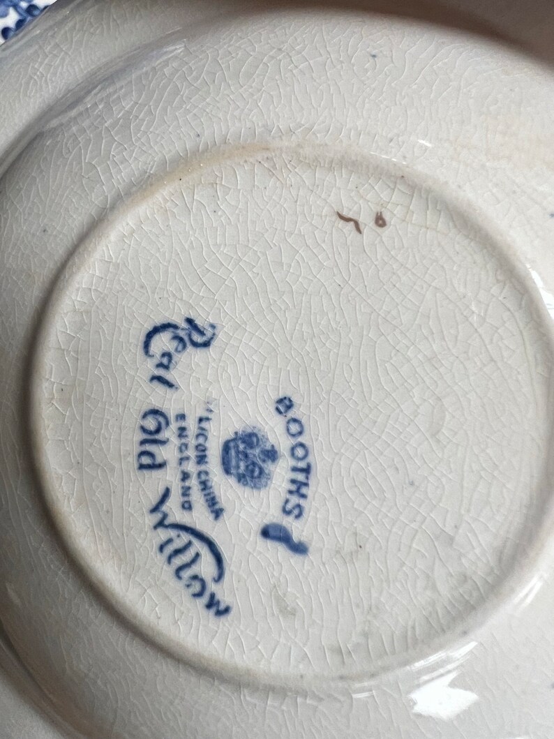 HUGE ANTIQUE SET real Old Willow Dinner Set. 128 Pieces Etsy