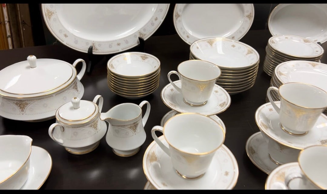 HUGE Noritake Highclere Dinner Set. 91 Pieces Etsy