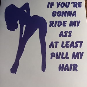 If you're gonna ride my ass at least pull my hair