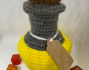 Sac de dés pour bouteille de potion (fumé) — Sac de dés en crochet