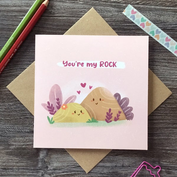 Irish Valentines Day card -  Funny Love card -You're my Rock - Anniversary greeting card - Love note card - 148mm x 148mm