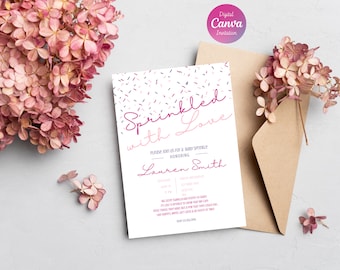 Baby Sprinkle Invitation | Sprinkle Baby Shower | Sprinkled with Love | Baby Sprinkle Invite | Girl Baby Shower