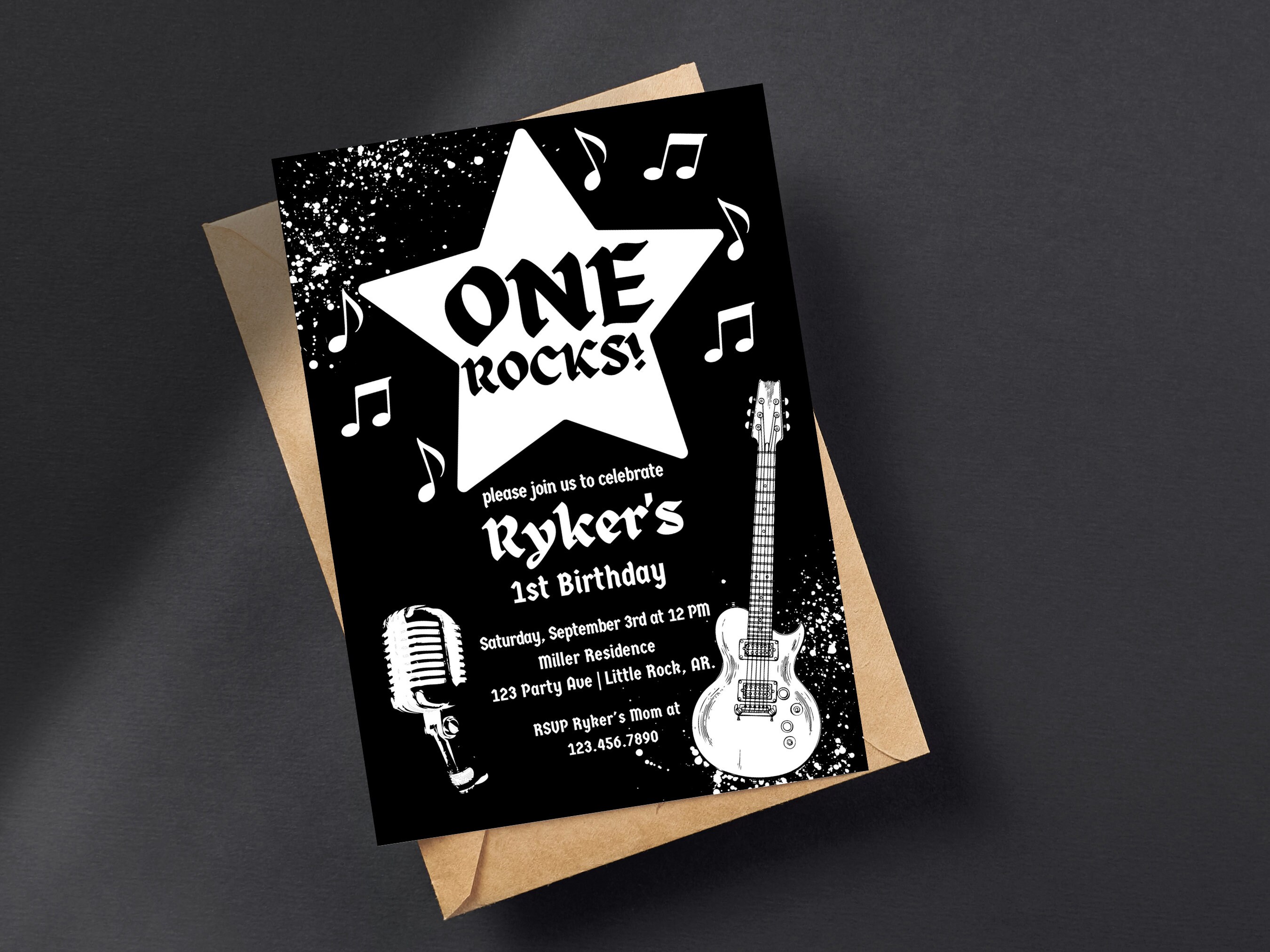 ONE Rocks Birthday Invitation|first Birthday Invitation|editable ...