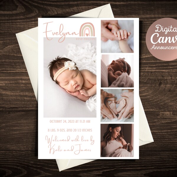 Birth Announcement Template Etsy