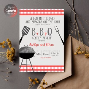 BBQ Gender Reveal Invitation| Gender Reveal Invitation|Gender Reveal Ideas|He or She Gender Reveal Invite|Gender Reveal Announcement Digital