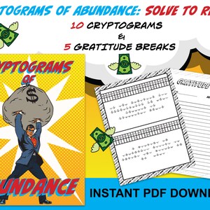 Cryptograms of Abundance / Positive Affirmation Creation Pages - Digital Download PDF - IAAMM