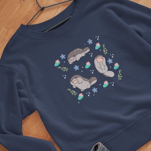Clodsire Hoodie, Anime Sweatshirt, Spiny Fish Sweatshirt, Salamander Crewneck, Newt Sweater, Floral Aesthetic Sweatshirt, Top for Gamers