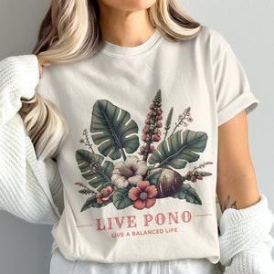 Live Pono Shirt, Taro Plant Racerback Tank Top, Hawaiian Kalo Shirt, Botanical Flower Shirt, Tropical Aesthetic Tee, Gift For Gardener