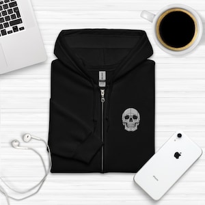 Embroidered Waters Skull Fleece Jacket, Radiology X-Ray Tech Zip Hoodie, Radiologic Technologist Sweatshirt, X-Ray Technician Sweater