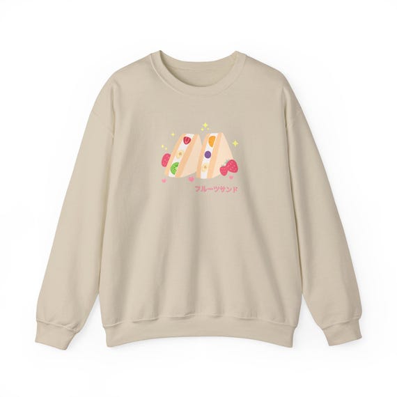 Kawaii Fruit Sandwich Sweatshirt, Dessert Lover Hoodie, Japanese 