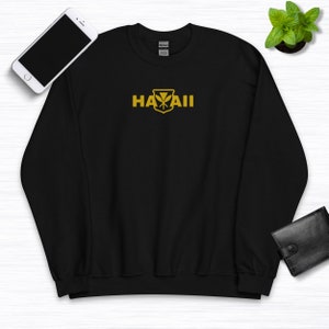 Embroidered Kanaka Maoli Sweatshirt, Native Hawaiian Hoodie, Polynesian Symbol Crewneck, Pacific Islander Sweater, Hawaii Long Sleeve