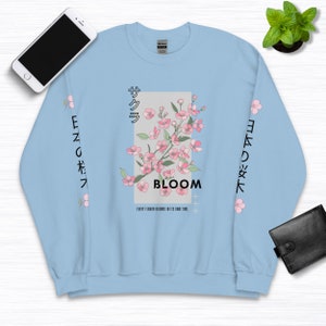 Bloom Sakura Tree Sweatshirt, Kawaii Flower Hoodie, Japanese Aesthetic Crewneck, Cherry Blossom Sweater, Botanical Top, Gift for Japan Lover