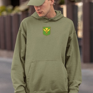 Embroidered Kanaka Maoli Hoodie, Native Hawaiian Sweatshirt, Polynesian Symbol Crewneck, Pacific Islander Sweater, Hawaii Long Sleeve