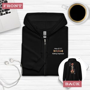 Boho Radiology Fleece Jacket, Custom X-Ray Tech Zip Hoodie, Radiologic Technologist Botanical Sweatshirt, X-Ray Technician Floral Sweater