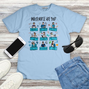 ¿Qué enfermera eres? Camiseta divertida de enfermera, camiseta de agradecimiento a la enfermera, camiseta de enfermera titulada, camiseta de enfermera práctica, camiseta de enfermera práctica con licencia, camiseta de estudiante de enfermería