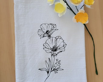 Floral Flour Sack Tea Towel