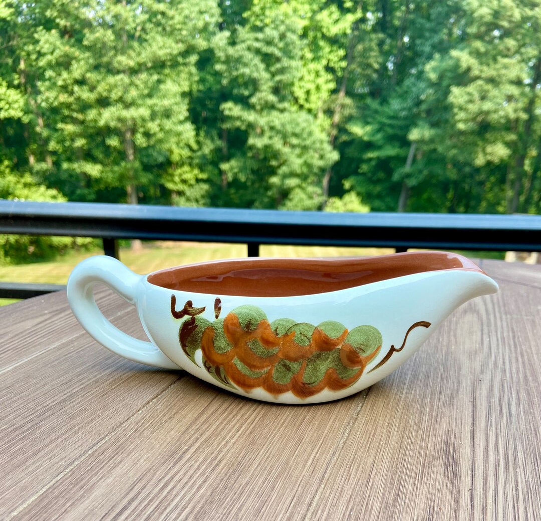 Stangl Pottery Gravy Boat/sauce Pitcher/orchard Song Pattern Etsy