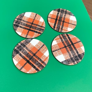 Vintage Bohemian drink coasters/Set of 4/Orange pattern/vintage bar/**Free Shipping