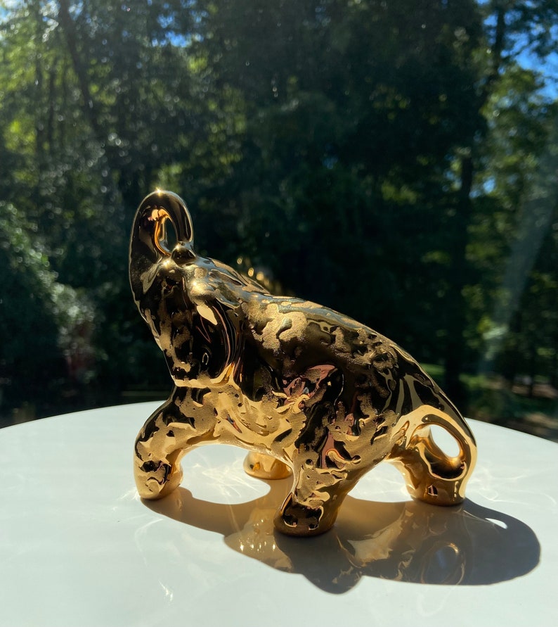 Sparkling Mid Century Weeping Gold Elephant Figurine/22k Gold Etsy