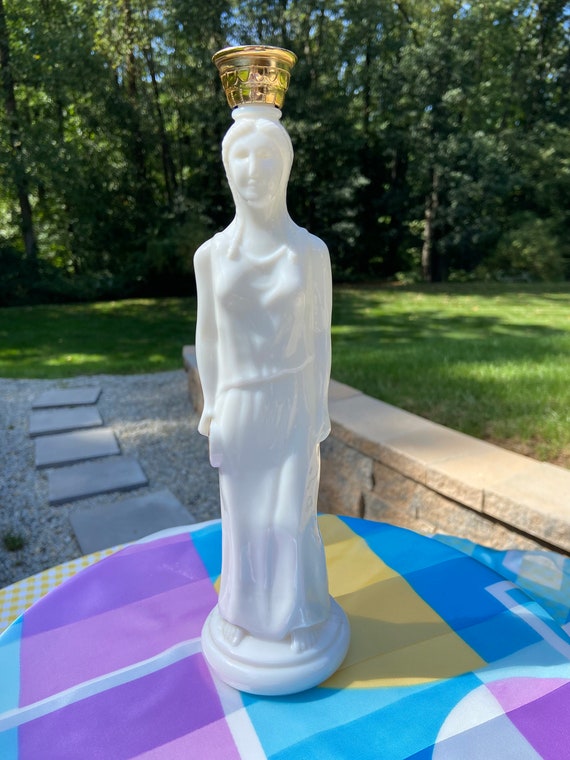 1969 Athena Milk Glass Goddess Avon Collectible Bottle