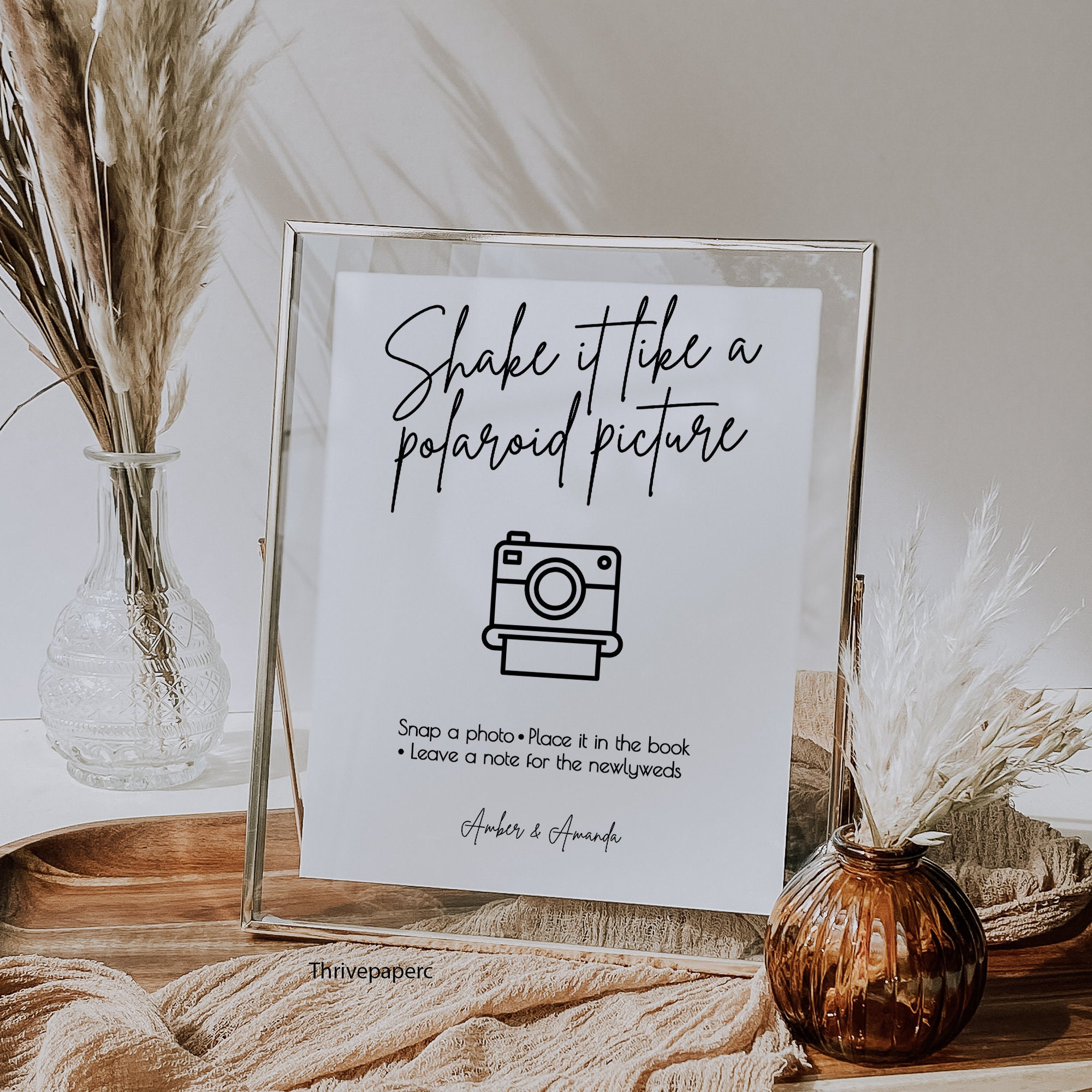 Polaroid Guest Book Sign Photo Guest Book Sign Template Etsy
