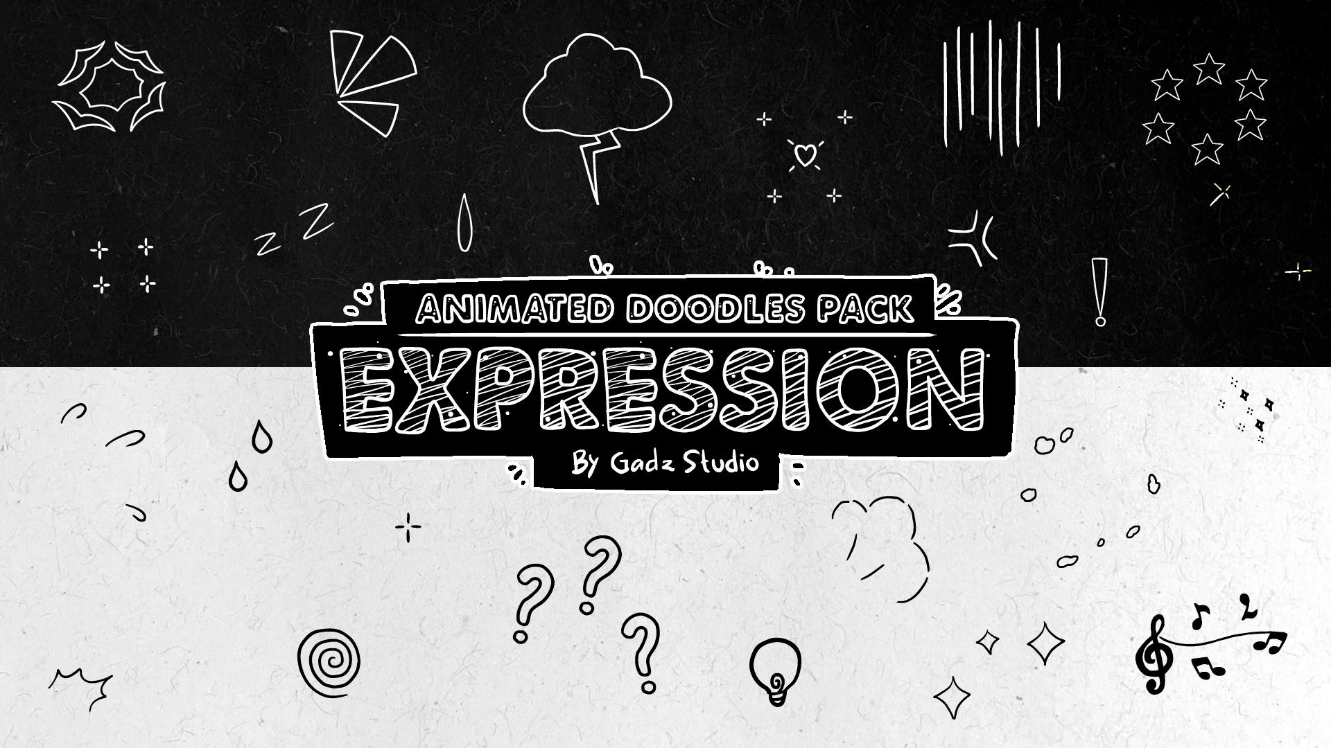 Expression Doodle Animation GIF Pack: Hand-Drawn Animated Stickers (Digital Download)