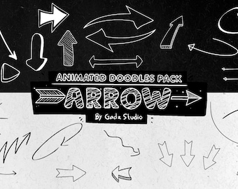 Arrow Doodle Animation GIF Pack: Hand-Drawn Animated Stickers (Digital Download)