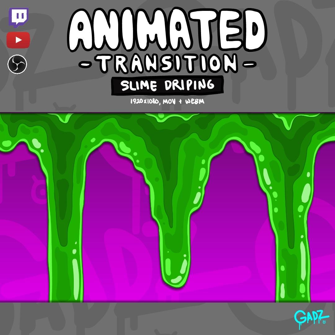 Slime Motion Animated Slime Dripping Video Transition for Twitch Stinger, Youtube ...