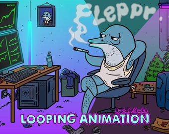 Custom Cartoon Looping Animation Intro For Streamer, Twitch, Website Background, Etc.