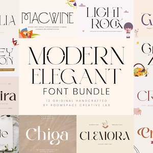 Luxury Serif Font Bundle Collection - Feminine Elegant Fonts for Branding, Logos, Cricut, Invitations, Editorial, and Canva Projects