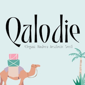 Aesthetic Font, Elegant Font, Canva Font, Procreate Font, Wedding Font, Fashion Font, Luxury Font, Custom Font, Qalodie - Elegant Modern