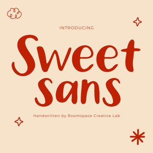 Fuente peculiar, fuente de marca, fuente de logotipo de Canva, Procreate, divertida, manuscrita, fuente bohemia, fuente atrevida y acogedora, manualidades creativas - Sweet Sans