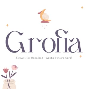 Canva Font, Procreate Font, Serif Cricut Font, Elegant Swash Font, Soft Aesthetic Font, Stylish Font - Elegant for Branding - Grofia Luxury