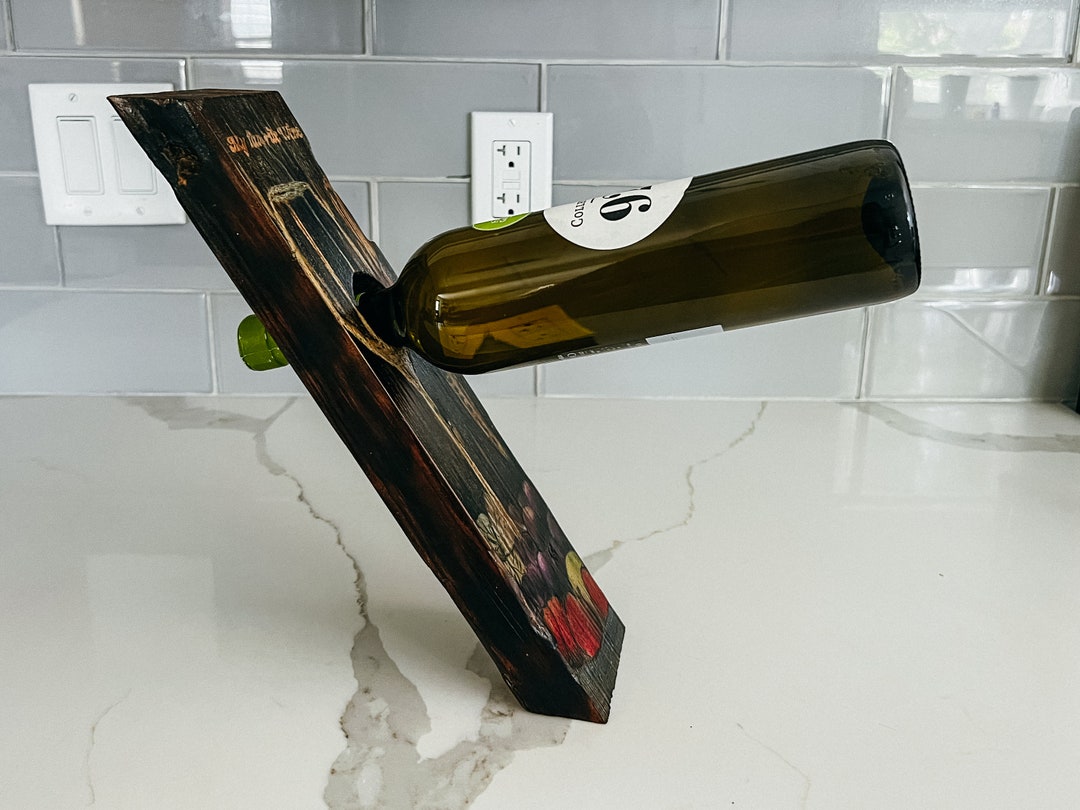 Floating Wine Bottle Holder Balancing Wine Bottle Display Etsy