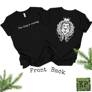 The King is Coming, Lion of Judah, Christian t-shirt, Cool Christian Men&#39;s Shirt