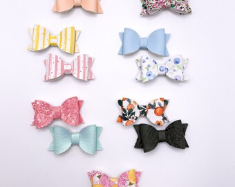 Fruit-themed Mini Bow Sets, Fruity Collection Bows, Fruit Bows, Summer Bows, Faux Leather Bows, Strawberries, Bananas, Oranges, Watermelon