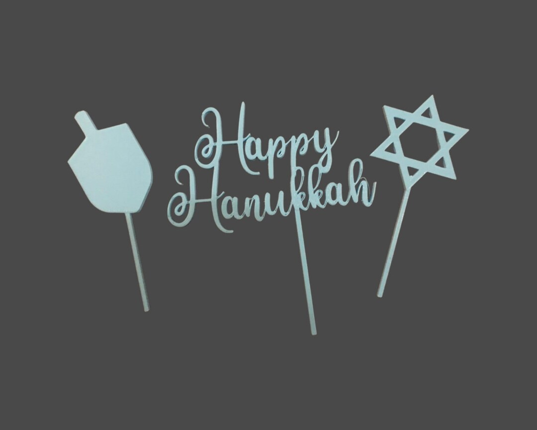 Hanukkah Cupcake Toppers, Hanukkah Decor, Hanukkah Party Supplies