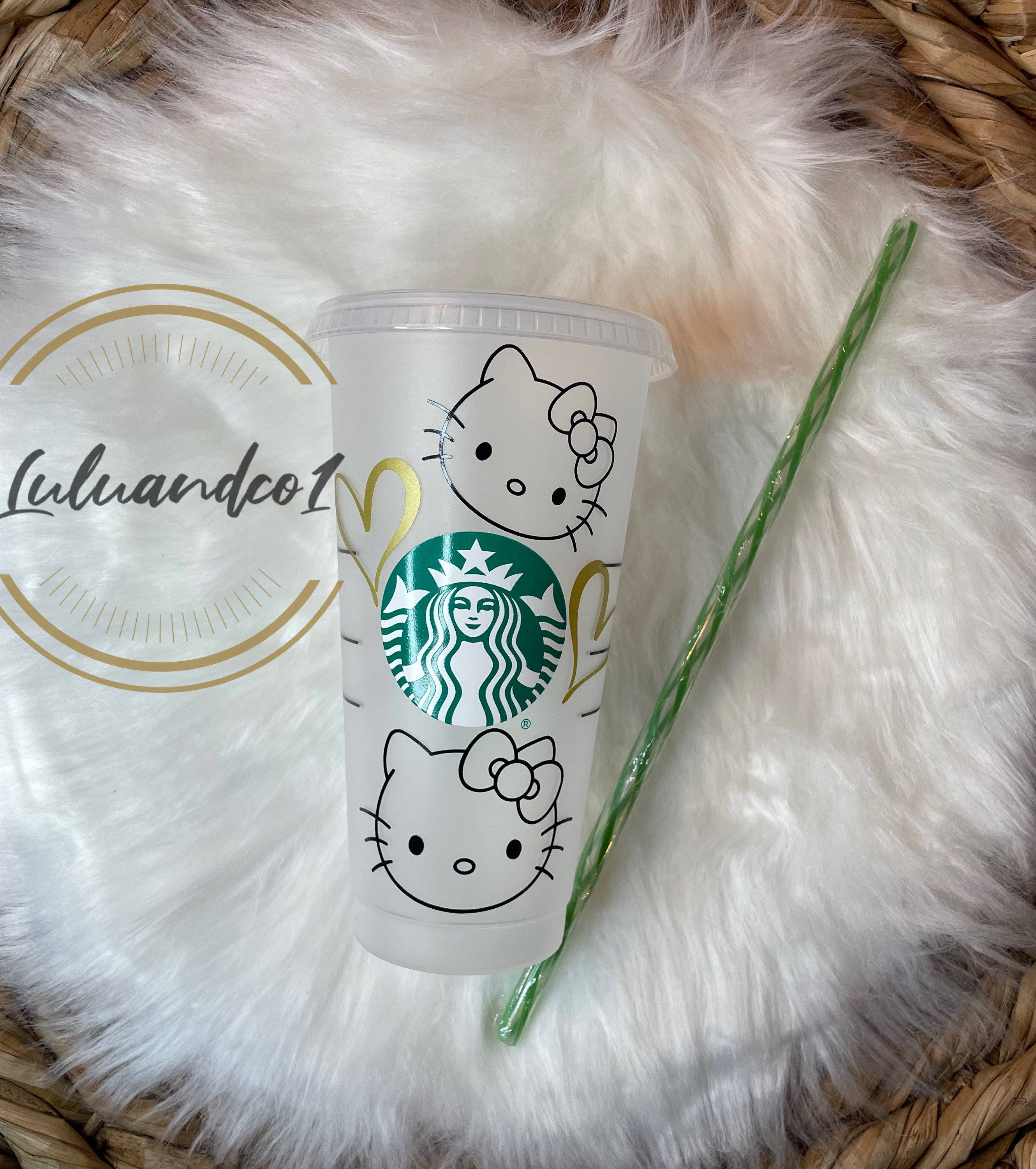Hello Kitty W Eye Glasses Car Sticker Emblem Label / LapTop / IPad Stick #8